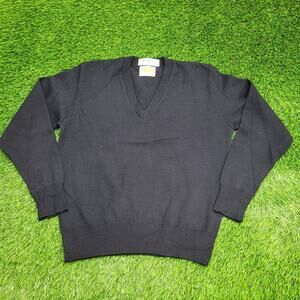 Vintage 80s MOD Knitwear Sweater Large 22x25 Black